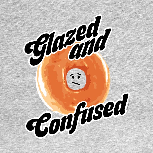 Glazed and Confused - funny retro 70s doughnut by eBrushDesign